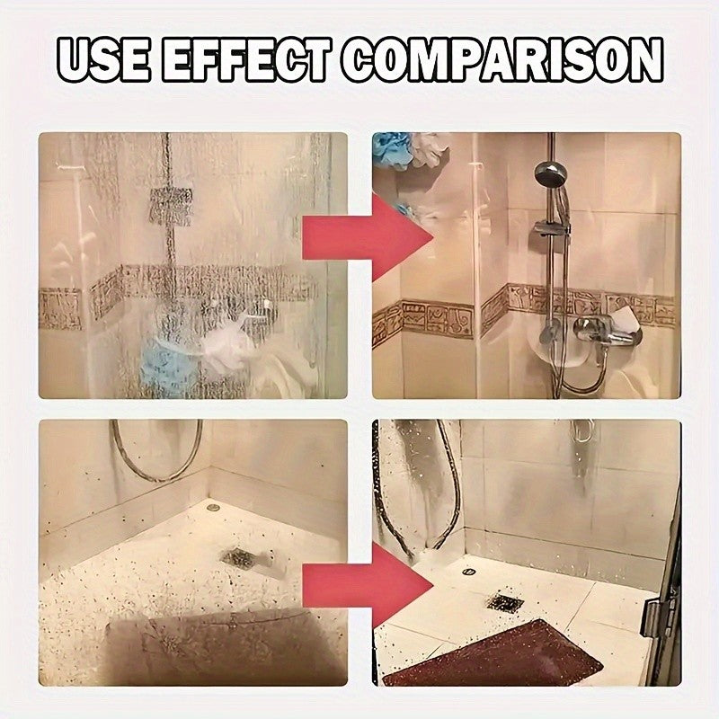 Glass & Tile Restoration Paste 120G Hard Water Stain Remover for Shower Doors Tiles Metal Surfaces Streak-Free Finish + Free Sponge Included