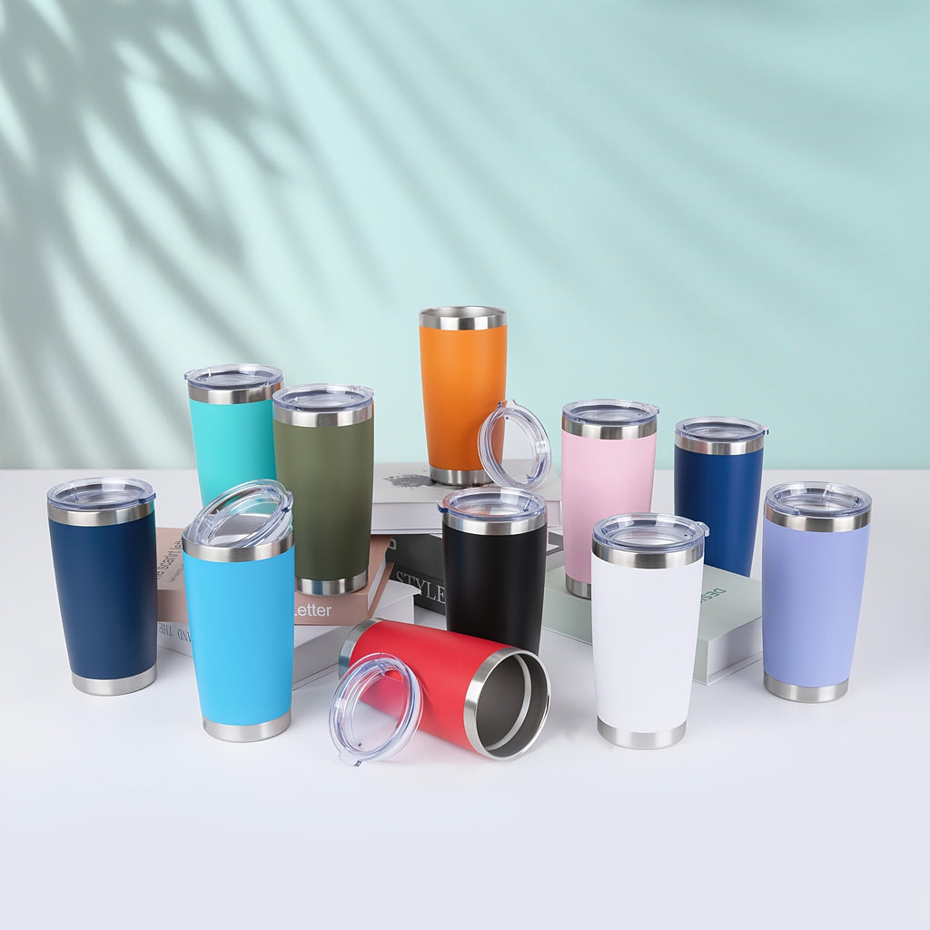 20oz Insulated Travel Coffee Tumbler 8-Pack – Stainless Steel Mug with Lid & Straw | Animal Print | Hot & Cold Drinks | Outdoor, Holiday & Valentine’s Gift