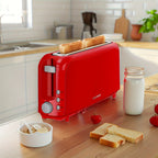 2-Slice Slim Toaster – 6 Shade Settings, Cancel Reheat & Defrost, 10" Long Slot, Auto Shut-Off, Removable Crumb Tray | 5 Colors