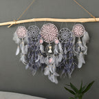 Boho Metal Dreamcatcher Set of 5 with Feathers – Large Multi-Size Wall Hanging Decor for Bedroom in 5 Colors, Spiritual Catcher Gift for Christmas & Graduation
