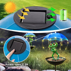 Solar Iron Frog with Umbrella Garden Statue – LED Solar Outdoor Light, Auto Dusk-to-Dawn, Bird Feeder Design for Patio, Lawn, Pathway & Deck Decor, Valentine’s Day Gift