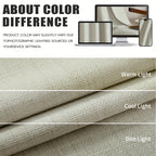 Faux Linen Blackout Curtains 2 Panels for Bedroom & Living Room – 100% Blackout, Back Tab & Rod Pocket, Thermal Insulated Farmhouse Drapes