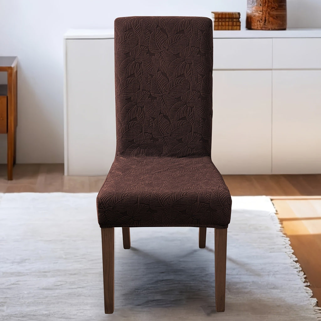 Dining Chair Covers 4/6pcs – Plant Print Stretch Parsons Chair Slipcovers 90% Polyester Elastic Band All-in-One Seat & Back Protector, Vintage Elegant Style for Kitchen Wedding Mother's Day Gift