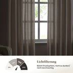Burlap Textured Semi-Sheer Curtains Rod Pocket 2-Panel Set | Light Filtering Farmhouse Drapes for Living Room Bedroom Bathroom, W52" × H84"/96"/108", Light Grey Natural White