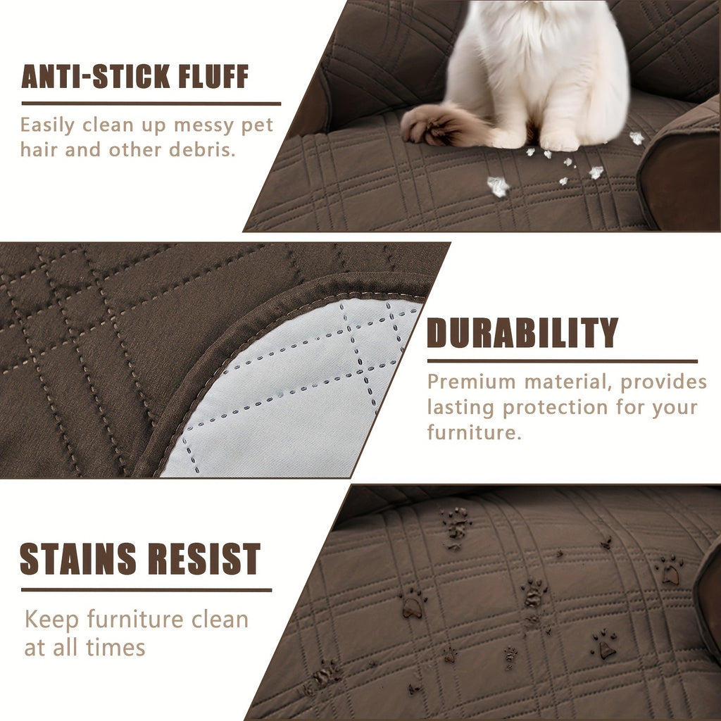 T-Cushion Armchair Cover Anti-Slip Double-Sided Design, Machine Washable Elastic Band Closure Chair Slipcover, Pet-Friendly All-Season Furniture Protector, Available in Small & Large – 8 Colors