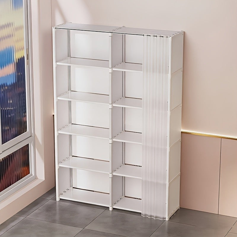 Multi-Purpose Storage Rack Single Double Row Dustproof Bookcase – Easy Install 15.75/31.5 Inch Clothing Storage Cabinet for Office, Classroom, Living Room, Bedroom & Dorm