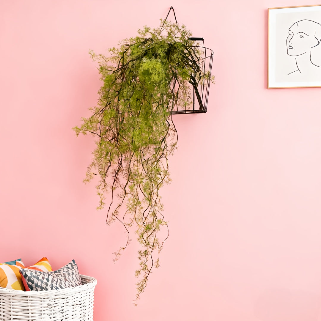 57-Inch Artificial Vine Branches – Simulated Moss Faux Greenery Twigs with Leaves for Wall-Mounted Home Decor, Wedding Arrangements & Botanical Display