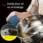 Stainless Steel Tempura Deep Fryer with Thermometer, Lid & Drip Strainer – Temperature Control Pot for Frying Boiling Steaming at Home