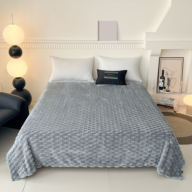 Super Soft Fuzzy Plush Throw Blanket 100% Polyester Lightweight Queen Size Bed Blanket for Women Bedroom Spring Summer 4 Colors 4 Sizes