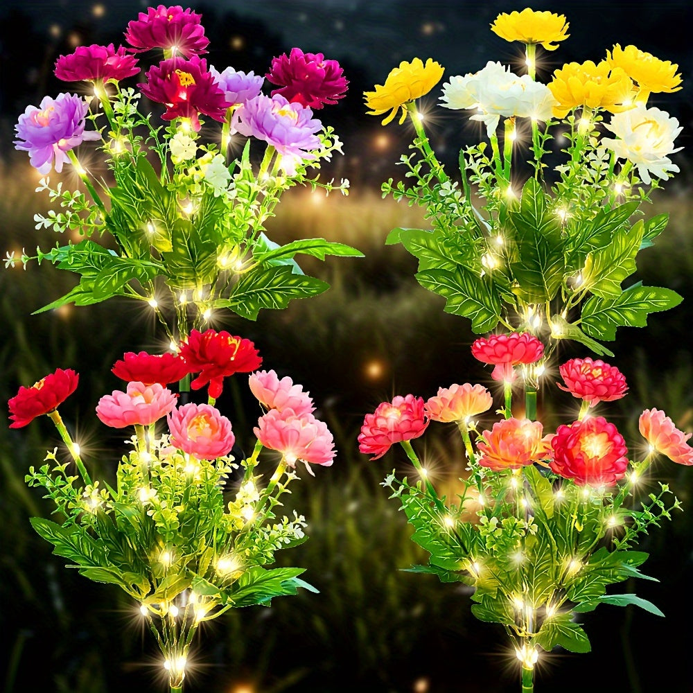 Solar Snow Lotus Flower Lights Set of 5 – Waterproof Outdoor Solar Garden Lights, Ambient Stake Lights for Lawn, Garden, Pathway & Courtyard, Warm Romantic Holiday Decor Gift