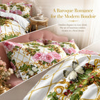 Duvet Cover Set Baroque Geometric Floral 3 Piece Soft Breathable Polyester Quilt Cover with 2 Pillowcases All Season Twin Full Queen King Multicolor Modern Art