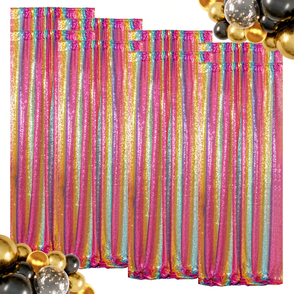 Sequin Backdrop Curtains – Glitter Party & Wedding Background Panels, 2ft×8ft per Panel, 4/6/8 Panel Sets, 29 Colors for Birthday, Stage, Bridal & Event Decor