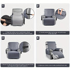 Recliner Sofa Cover Non-Slip Quilted Armchair Slipcover 100% Polyester Machine Washable Single-Seat Sofa Protector for Bedroom Office Living Room – Modern Mixed Color Furniture Protection Cover