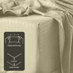 Luxury Striped Bed Sheet Set 3 or 4 Pcs – Hotel-Quality Deep Pocket 16", Extra Soft Breathable Cooling Sheets, Wrinkle & Fade Resistant, Twin Twin XL Full Queen King Cal King, 11 Colors