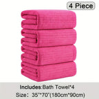 Oversized Bath Towel Set 4 Piece 35x71 Inch – Ultra Soft Quick-Dry Absorbent Microfiber Towels for Bathroom Spa Gym Travel, 10 Colors