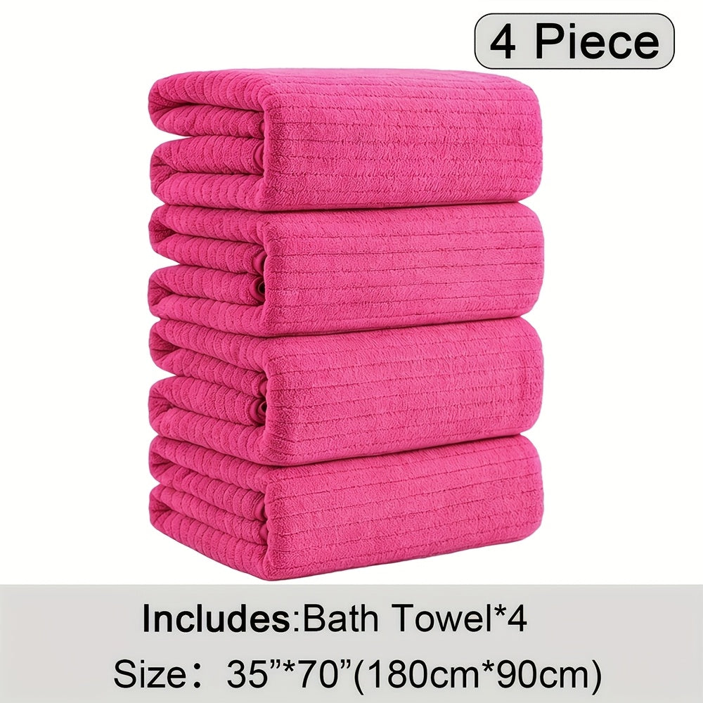 Oversized Bath Towel Set 4 Piece 35x71 Inch – Ultra Soft Quick-Dry Absorbent Microfiber Towels for Bathroom Spa Gym Travel, 10 Colors
