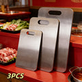 Stainless Steel Cutting Board Set 3 Piece – Rust-Resistant BPA-Free Durable Kitchen Prep Boards, Easy to Clean Space-Saving Nested Set for Food Preparation