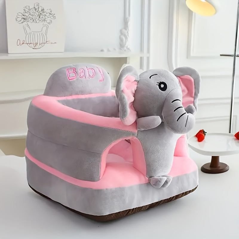 Kids Cartoon Sofa Chair Soft Thickened Toddler Seat – Cute Animal Design (Monkey, Elephant, Duck & More), Safe Learn-to-Sit Baby Chair, Portable Space-Saving Kids Furniture