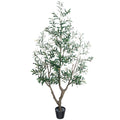Artificial Olive Tree 5/6/7FT Multi-Trunk Pre-Potted – Lifelike Faux Indoor Tree with 706-1296 Leaves & Realistic Olives – Mediterranean Farmhouse Decor for Home, Office & Porch