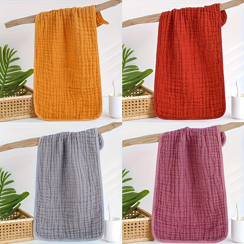 Six-Layer Gauze Cotton Hand Towels 4-Pack – Lightweight Quick-Dry Gingham Towels for Bath, Face, Gym & Spa | 280 GSM Soft Breathable Washcloths
