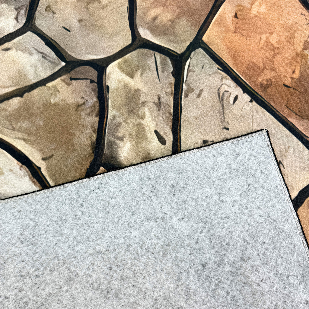 Outdoor Patio Rug Washable Stone Pattern Rectangular Carpet – Durable Indoor Outdoor Mat for Patio, Garden, Camping, RV & Sunroom | Multiple Sizes