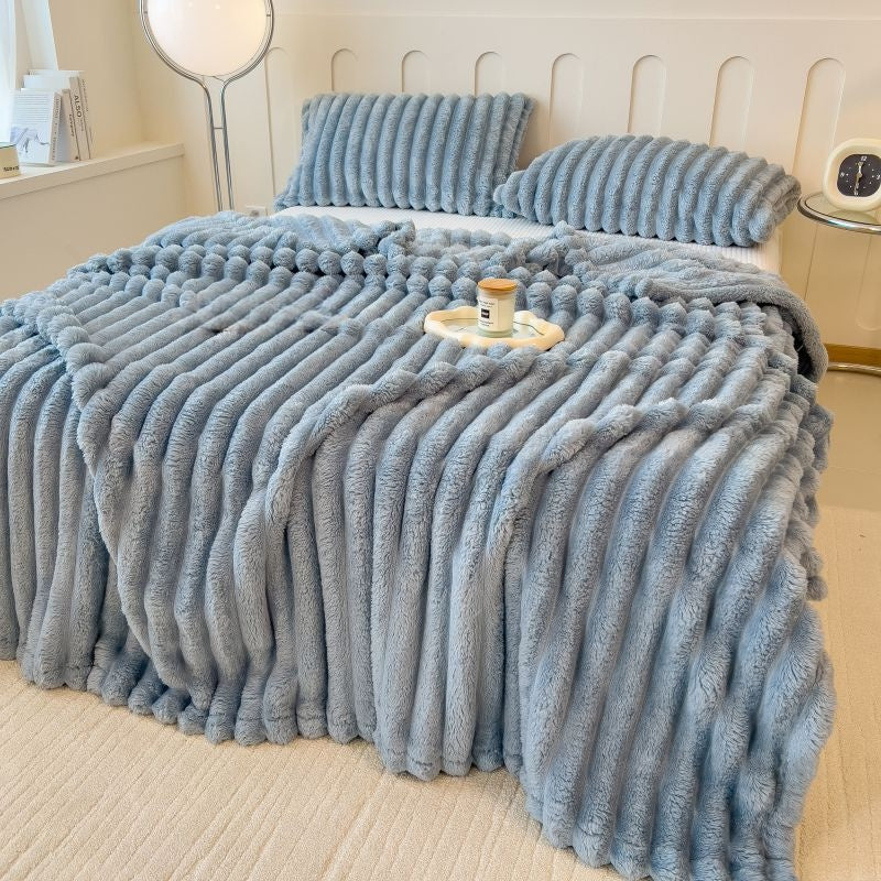 Quilted Anti-Static Thick Throw Blanket – Warm Cozy Twill Weave Bed Blanket in 7 Colors & 4 Sizes for Bedroom, Dorm & Office Nap