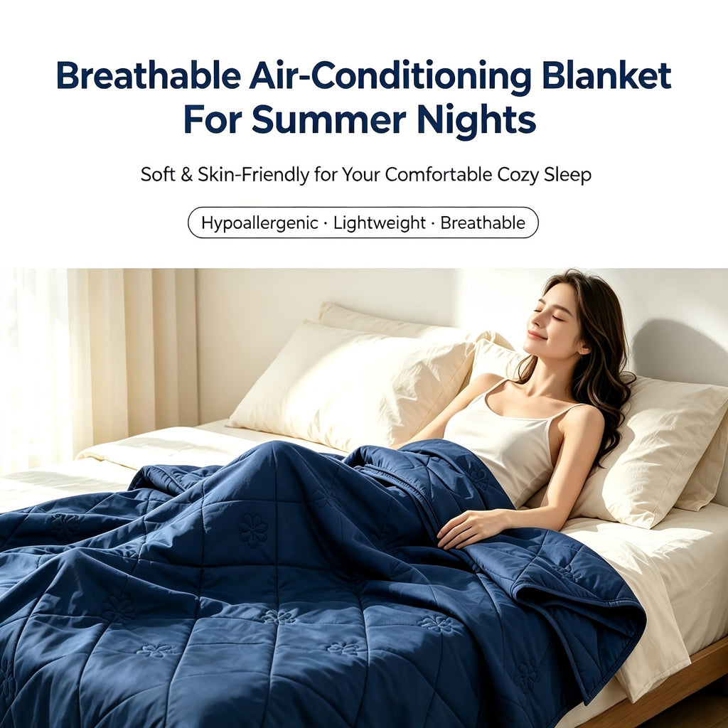 Cooling Blanket Quilt Extra Large - Lightweight Breathable Air-Cooled Moisture-Wicking Comforter for Adults Summer Heat Machine Washable Fits Most Beds