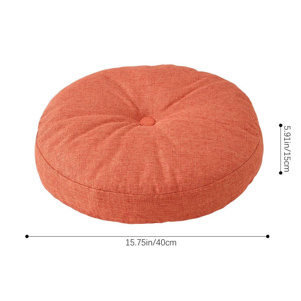 Round Seat Cushion 40x40cm 15cm Thick Firm Futon Meditation Mat Removable Linen Cover Chair Pad for Office Dining Chair Home Decor All Seasons Christmas