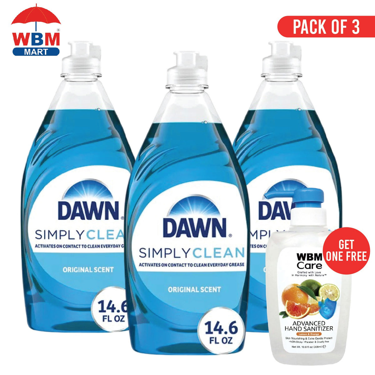 Dawn Ultra Liquid Dish Soap – Original Scent, 14.6 oz Bottles, Concentrated Grease-Cutting Formula, Gentle on Hands, Value Bundle Pack