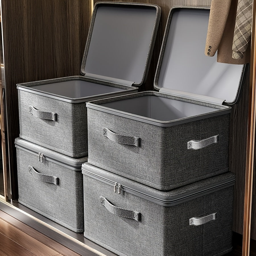 Extra Large Foldable Waterproof Storage Bins 4 or 8 Pack Collapsible Organizer Bags for Clothes Blankets Wardrobe Bedroom Kitchen Books Multi-Purpose