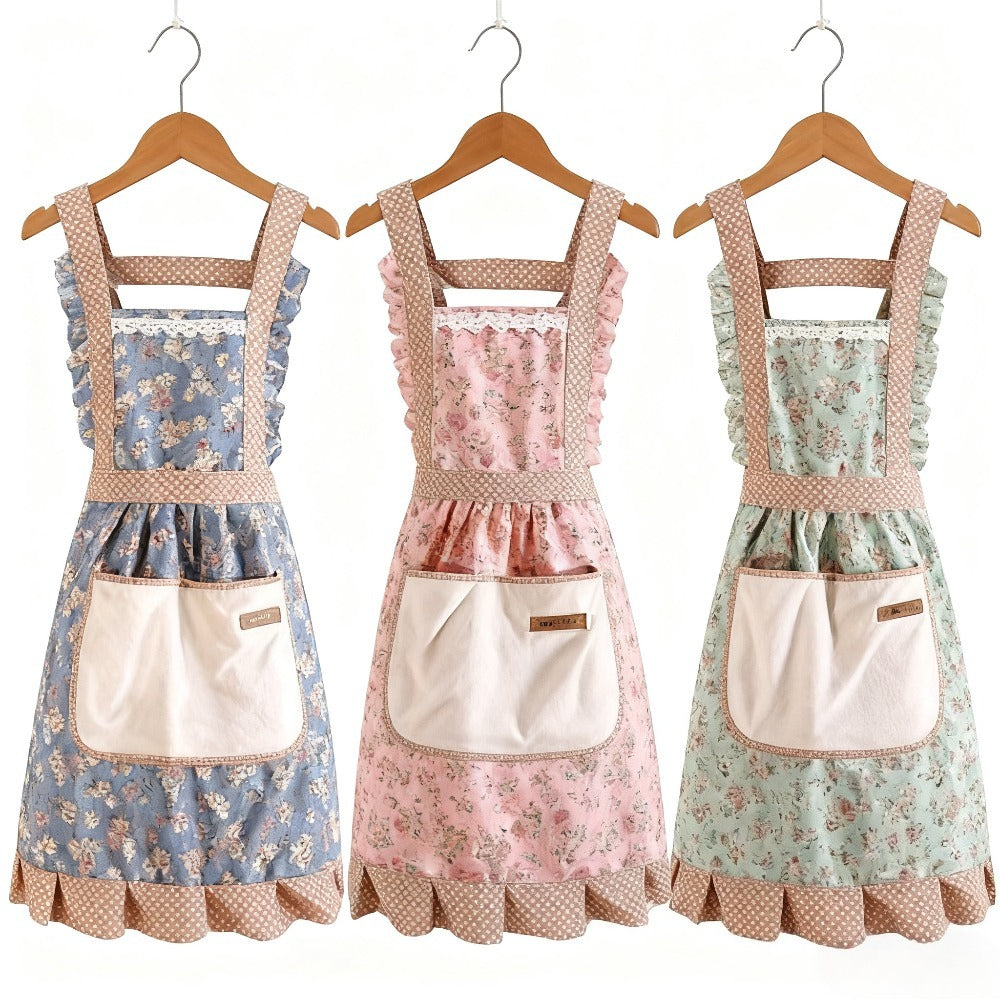 3-Pack Cute Princess Aprons with Large Pockets, Colorful Kitchen Cooking Aprons for Women, Adjustable Baking Aprons for Coffee Shop, Restaurant & Home Use, Great Gift for Her