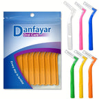 Interdental Brushes 36 Pack L-Shaped - Soft Nylon Bristle Floss Picks for Braces Teeth Cleaning Sensitive Gums Adults Multiple Sizes