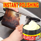 Metal Polishing Paste Complete Set, Coconut Oil-Infused Gloss Agent for Chrome, Stainless Steel & Painted Metals, Residue-Free Formula with Applicator Sponge Included