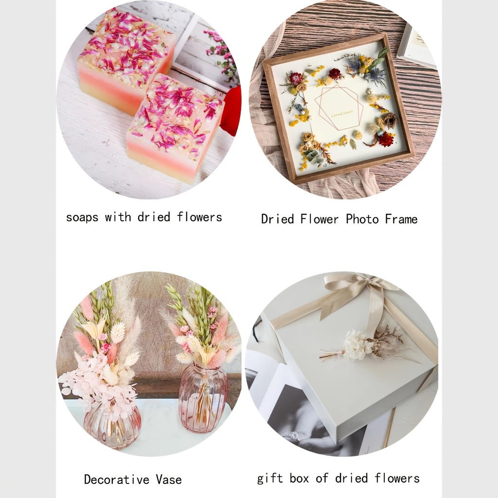 Boho Dried Flower Bouquet with Pampas Grass - Bohemian Wedding Centerpiece, Cake Flowers & Groom Boutonniere, Long-Lasting Botanical Arrangement for Home & Event Decor