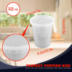 24-Pack 32oz Deli Containers with Lids - BPA-Free Leakproof Stackable Food Storage, Microwave Dishwasher Freezer Safe, Meal Prep & Takeout Containers | Nuvia Haven