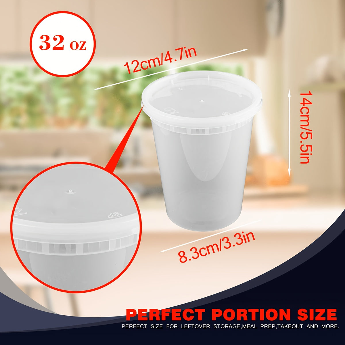 24-Pack 32oz Deli Containers with Lids - BPA-Free Leakproof Stackable Food Storage, Microwave Dishwasher Freezer Safe, Meal Prep & Takeout Containers | Nuvia Haven