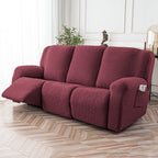 8-Piece Recliner Slipcover Set for 3-Seat Sofa – Flexible Soft Slide Sleeve Furniture Protector with Pocket, Stretch Couch Cover for Living Room, Office & Sofa Chair
