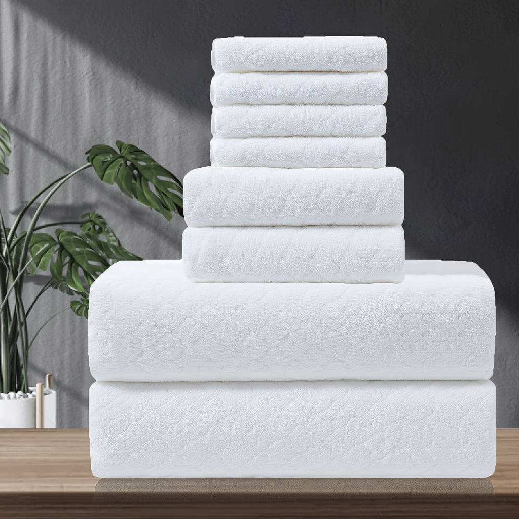 8 Piece Bath Towel Set Oversized – 2 Extra Large Bath Sheets, 2 Hand Towels, 4 Washcloths – Soft, Highly Absorbent, Quick Dry Shower Towels for Bathroom, Hotel, Spa & Beach