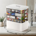Multilayer Storage Box Large Capacity Transparent Portable Organizer with Handle and Detachable Lid Compartment for Medicine Home Travel Office Sewing Art Supplies 3 or 5 Tier