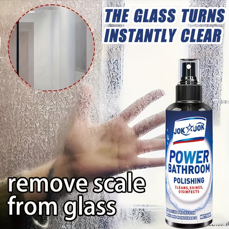 Shower Glass Cleaner Spray – Hard Water Stain & Soap Scum Remover for Shower Doors, Mirrors & Tiles, Streak-Free Shine, Powerful Bathroom Glass Cleaning Formula