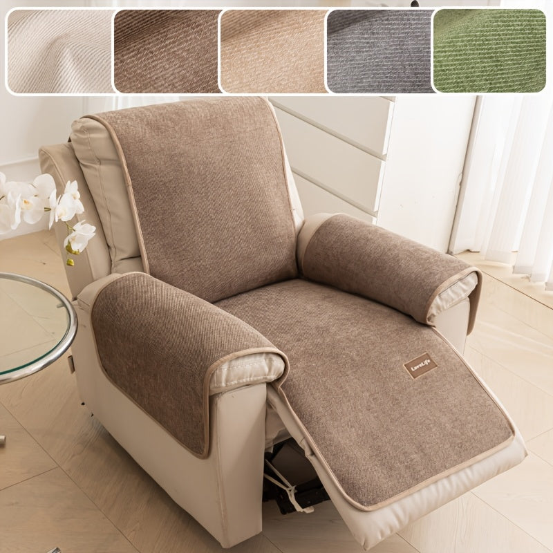 Bohemian Sofa Cover for Armchairs & Single Sofas, Anti-Slip Machine Washable Slipcover, Soft Solid Color Pet-Friendly Couch Protector for All Seasons, Modern Minimalist Home Decor