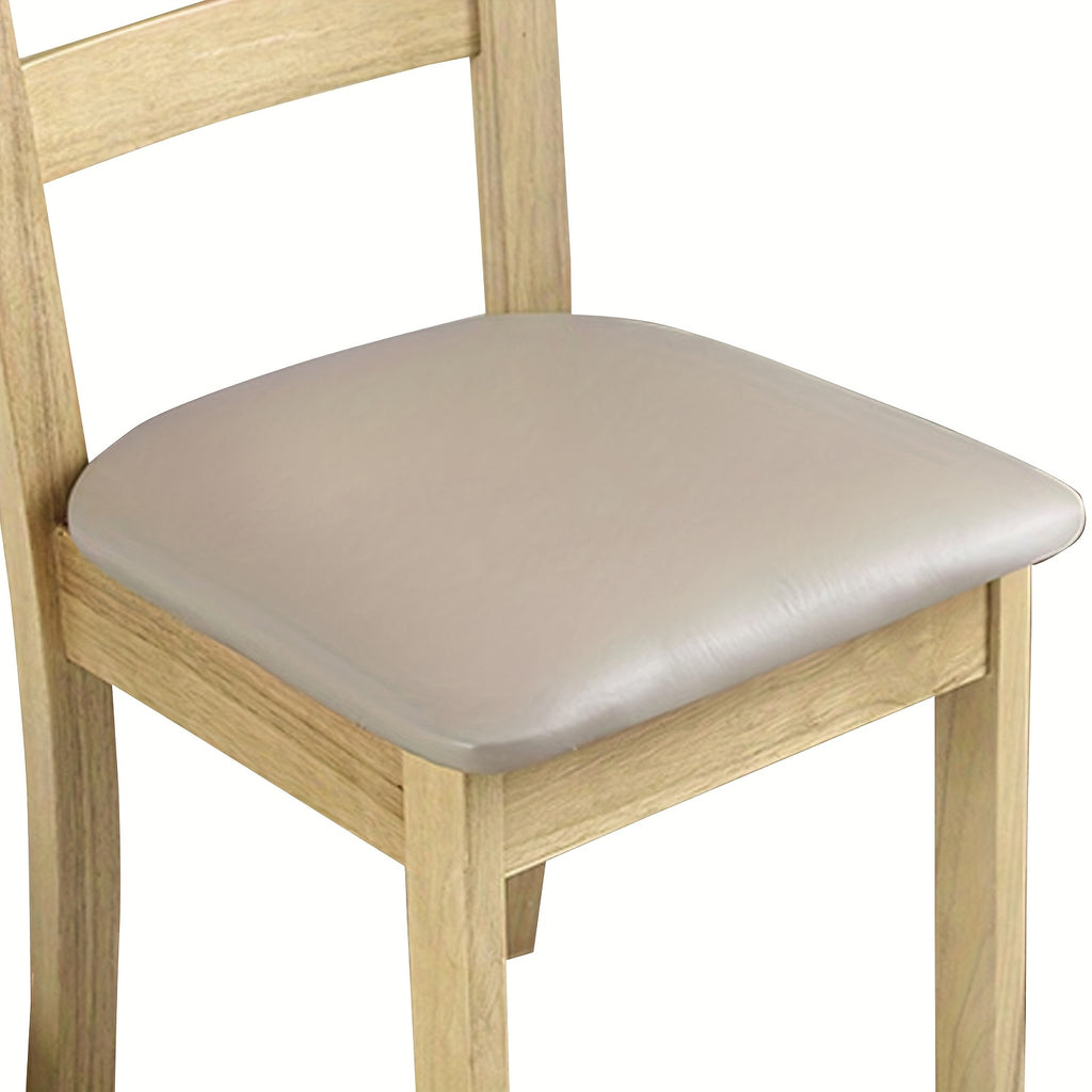 Waterproof Faux Leather Dining Chair Seat Covers 4/6 Pack – Stretch PU Fabric Removable Washable Chair Cushion Slipcovers for Dining Room Kitchen Hotel Home Decor, Hook & Loop Closure