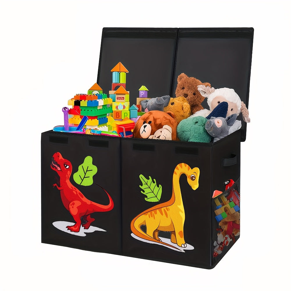 Kids Toy Storage Box Collapsible with Lid – Extra Large Foldable Toy Chest Bin for Playroom, Bedroom & Nursery, Fun Unicorn & Dinosaur Designs, Durable Cardboard, Great Gift for Boys & Girls Ages 3+