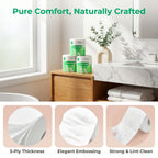3-Ply Ultra Soft Toilet Paper Bulk 12 or 24 Rolls, Thick Bathroom Tissue, Strong Absorbent Individually Wrapped Toilet Tissue Rolls for Home Hotel Office Restroom