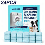 Washing Machine Cleaner Tablets 24-Pack – 12-Month Supply, Deep Clean & Deodorize for Pet Owners, Front & Top Load Safe