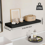 Rustic Wooden Wall Mounted Storage Shelves Set of 4 Floating Wall Shelf for Bedroom Living Room Bathroom Closet Decor Black Brown White Gray