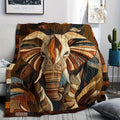 Elephant Flannel Throw Blanket Digital Print Abstract Art Multicolor Hypoallergenic Machine Washable All Season Animal Blanket for Sofa Bed