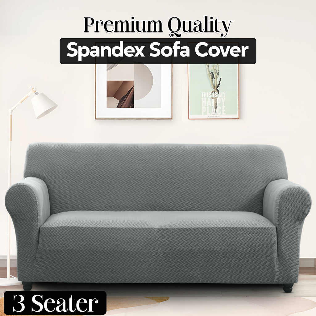 Plush Thick Spandex Sofa Cover Elastic Bottom – Soft Stretchable Couch Slipcover, Non-Slip, Machine Washable, 6 Colors, 2/3 Seater, Living Room Apartment Office Home Decor