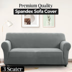 Plush Thick Spandex Sofa Cover Elastic Bottom – Soft Stretchable Couch Slipcover, Non-Slip, Machine Washable, 6 Colors, 2/3 Seater, Living Room Apartment Office Home Decor