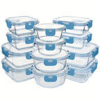 12-Pack Glass Food Storage Containers with Airtight Lids – Meal Prep Containers, Dishwasher Safe, BPA Free, Mother's Day & Holiday Gift Set